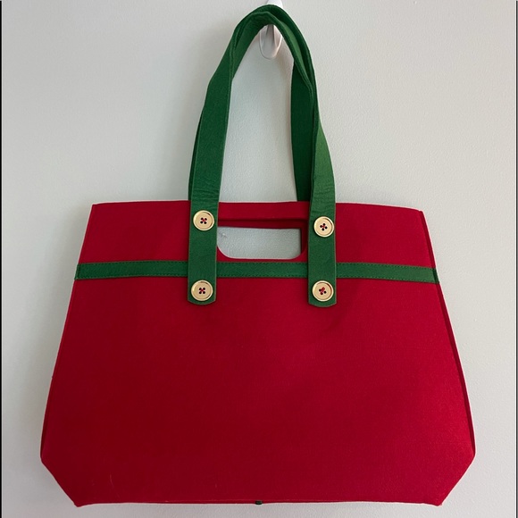 Disney Parks World Showcase Germany Tote Bag Suspenders Lederhosen Holiday Red - Picture 4 of 6